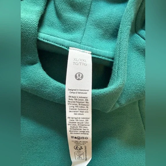 NWT Lululemon Scuba Oversized Side-Slit Hoodie – Teal Lagoon – Size XL/XXL - Picture 12 of 12